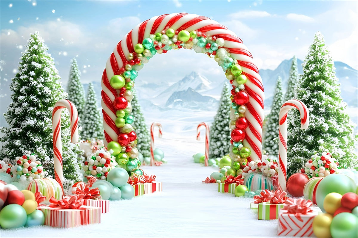 Weihnachten Fotokulisse Zuckerstangen Wunderland Kulisse GQ57-3