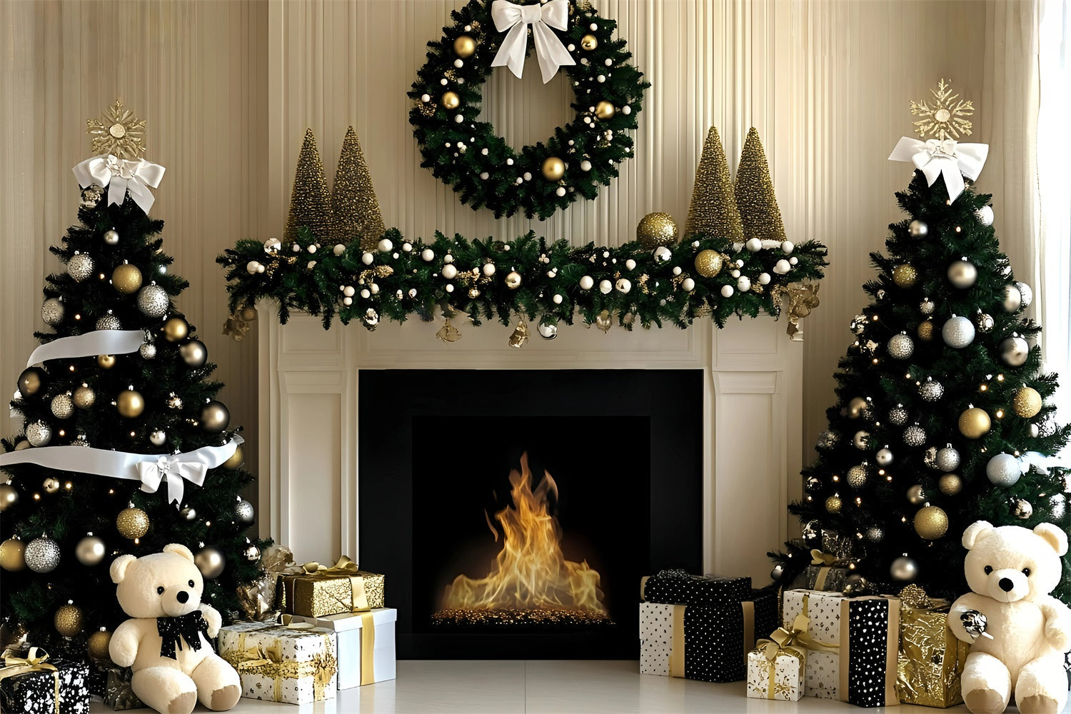 Weihnachten Kamin Hintergrund Elegant Gold Weihnachten Hintergrund GQ57-4