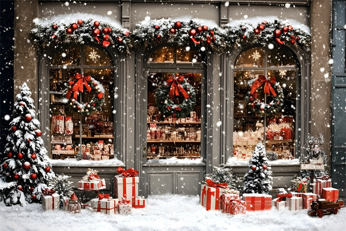 Weihnachten Backdrop Holiday Boutique Schneefall Backdrop GQ57-42
