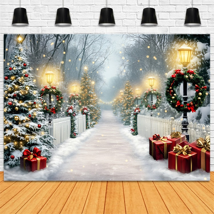 Weihnachten Fotokulissen Sparkling Holiday Path Kulisse GQ57-45