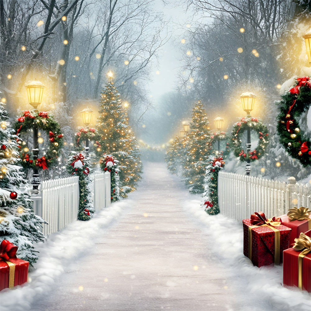 Weihnachten Fotokulissen Sparkling Holiday Path Kulisse GQ57-45