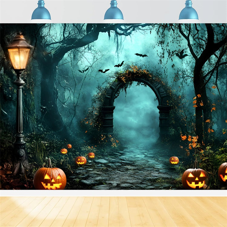 Halloween Wald Hintergrund Haunted Pumpkin Path Backdrop GQ57-83