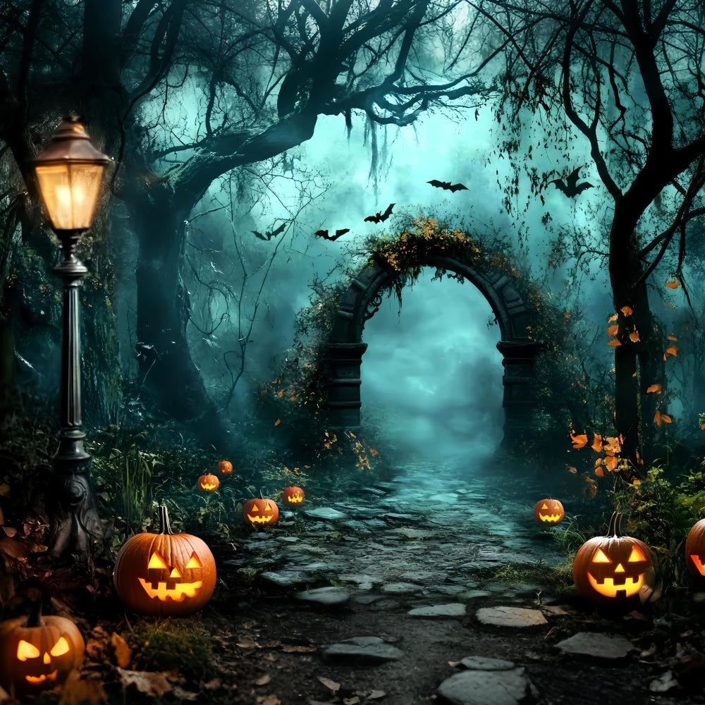 Halloween Wald Hintergrund Haunted Pumpkin Path Backdrop GQ57-83