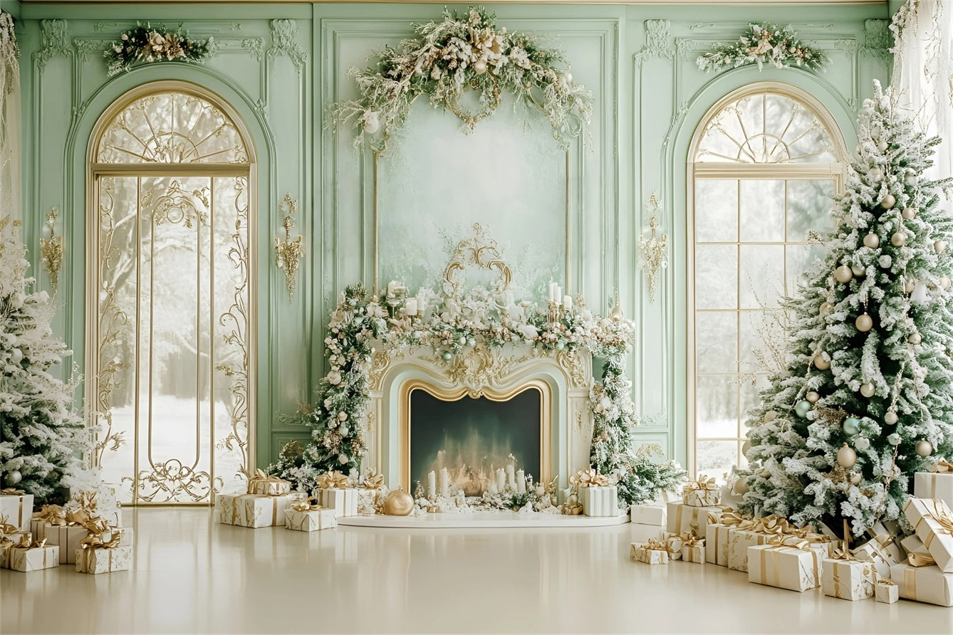 Weihnachten Kamin Fotohintergrund Fresh Grün Schneey Windows Weihnachten Fotohintergrund für Fotos GQ58-19