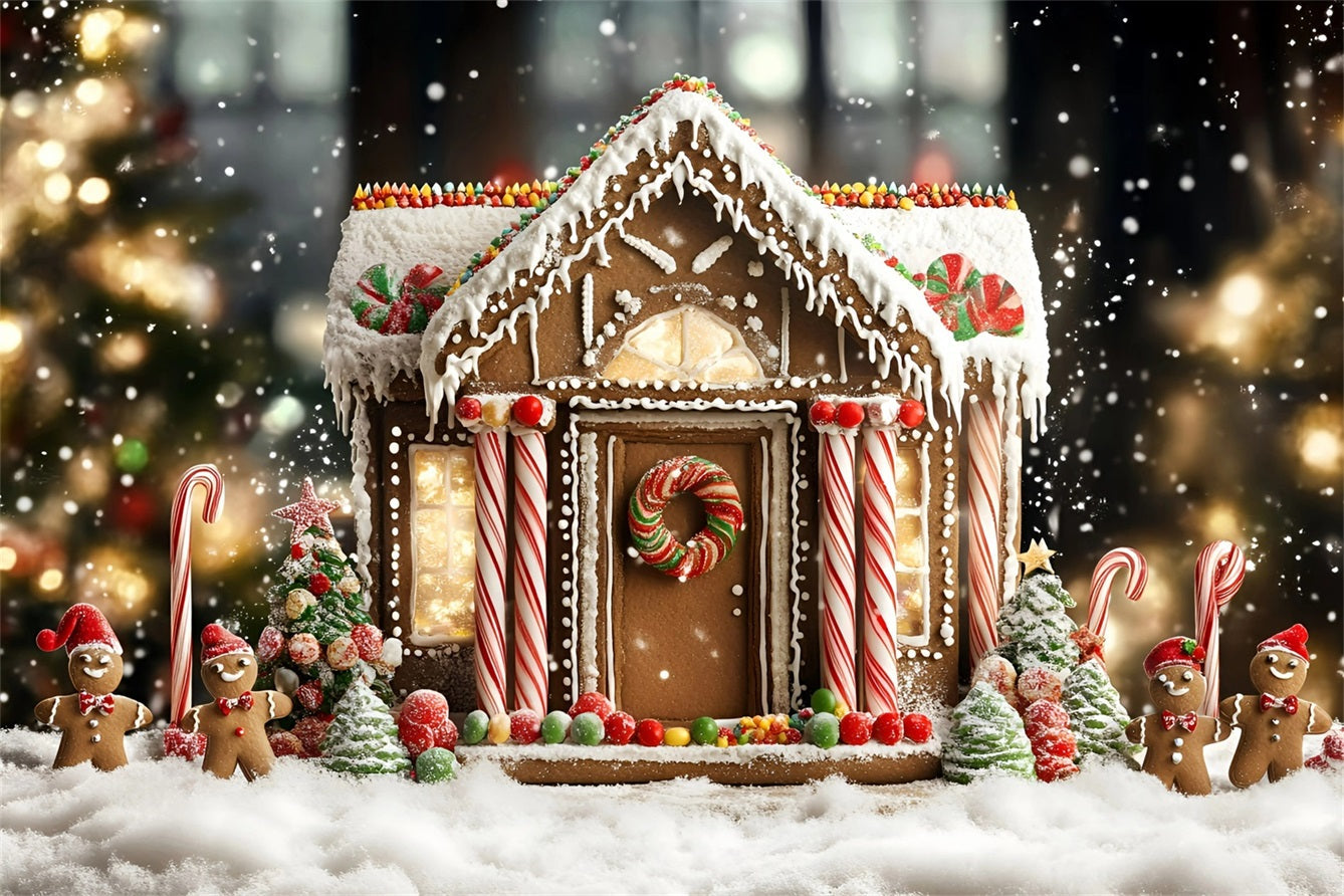 Lebkuchen Backdrop Zuckerstange Lebkuchenhaus Delight Weihnachten Studiohintergrund Sale GQ58-32