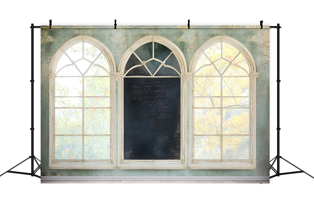 Back To School Fotohintergrund Vintage Bogen Fenster Hintergrund GQ6-123