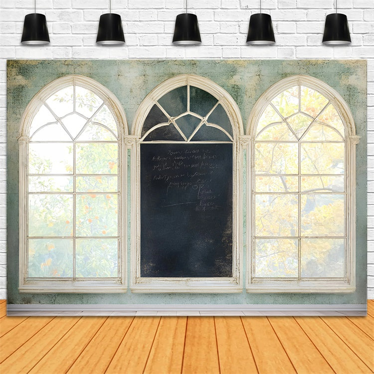 Back To School Fotohintergrund Vintage Bogen Fenster Hintergrund GQ6-123