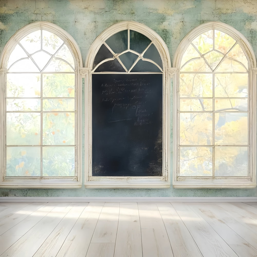 Back To School Fotohintergrund Vintage Bogen Fenster Hintergrund GQ6-123