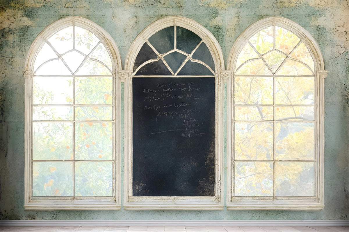 Back To School Fotohintergrund Vintage Bogen Fenster Hintergrund GQ6-123