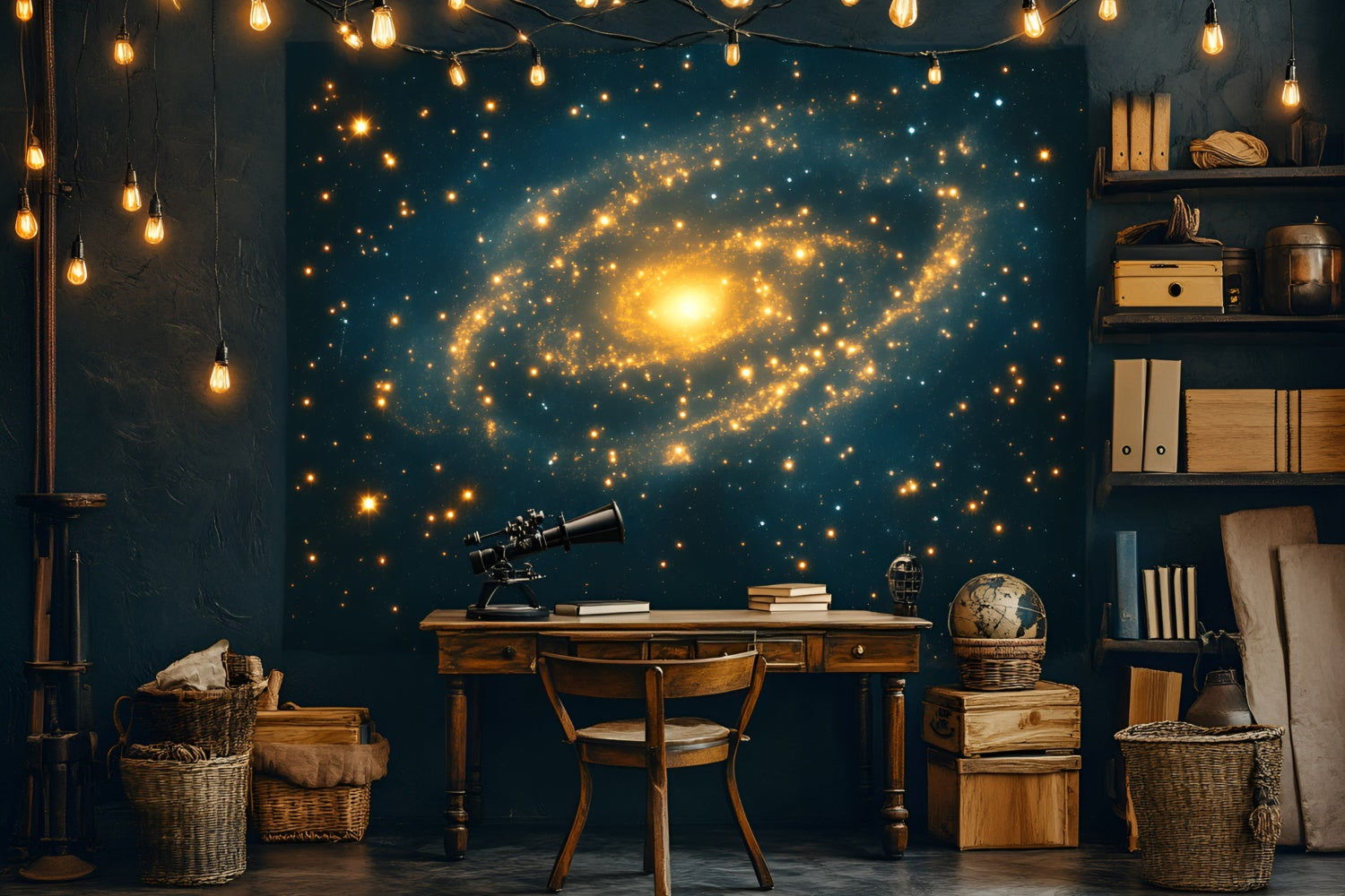 Back To School Backdrop Glühende Galaxie Studienhintergrund GQ6-149