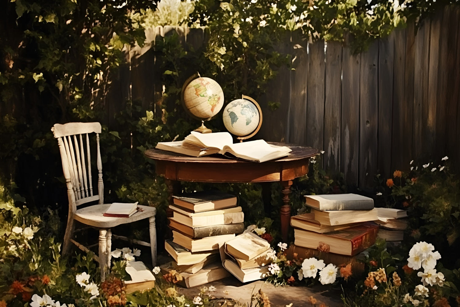 Back To School Backdrops Garten Studie Globe Backdrop GQ6-172