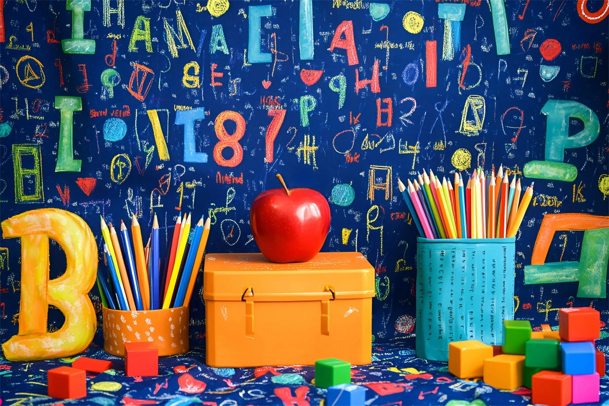 Schule Fotohintergründe Buntes Klassenzimmer Doodle Hintergrund GQ6-173