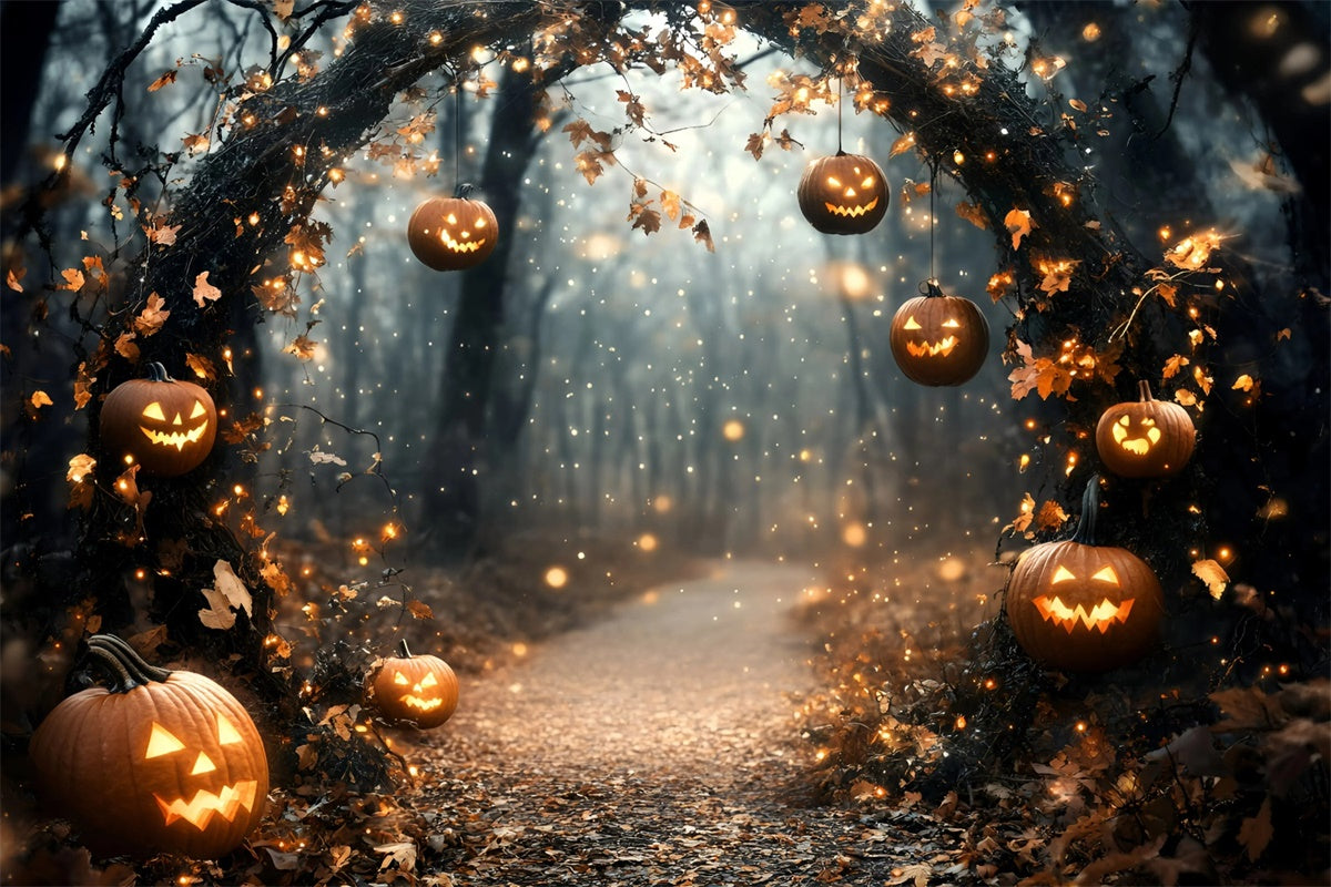 Wald Fotokulisse Magischer Bogen Pfad Halloween Fotokulisse GQ6-193