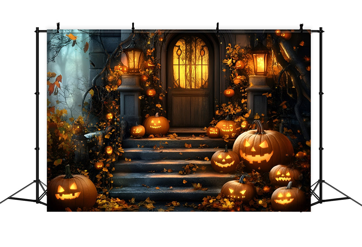 Halloween Fotografie Hintergrund Geisterkürbis Veranda Hintergrund GQ6-198