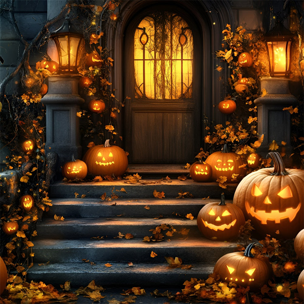 Halloween Fotografie Hintergrund Geisterkürbis Veranda Hintergrund GQ6-198