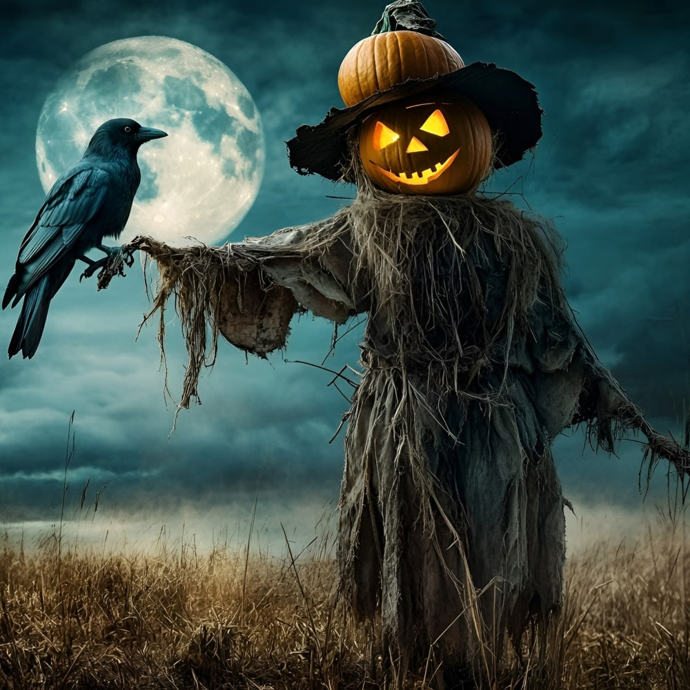 Halloweenkulisse Geisterkürbis Vogelscheuche Feldkulisse GQ6-212