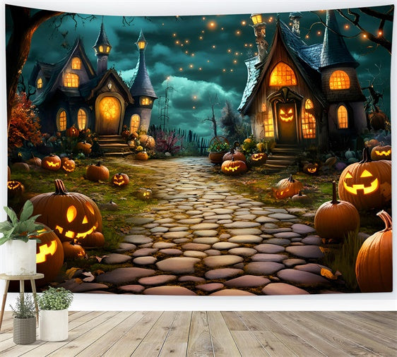 Halloween Fotografie Hintergrund Spooky Village Glow Hintergrund GQ6-213