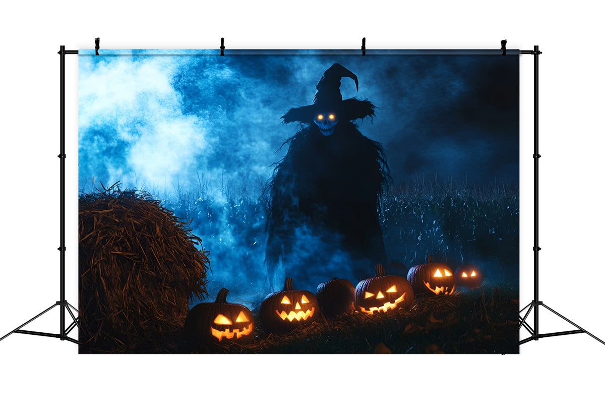 Halloween Backdrops Böse Vogelscheuche Kürbisfeld Backdrop GQ6-215