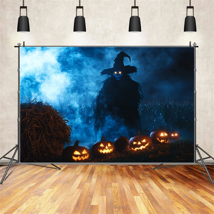 Halloween Backdrops Böse Vogelscheuche Kürbisfeld Backdrop GQ6-215