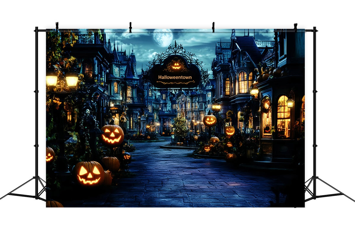 Halloween Backdrop Ideen Haunted Village Laterne Backdrop GQ6-222