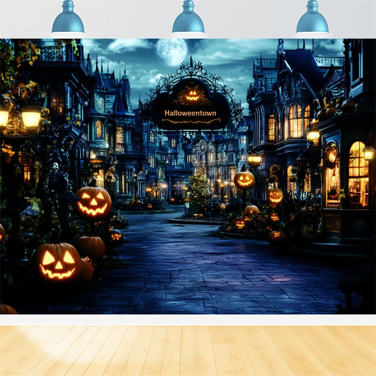 Halloween Backdrop Ideen Haunted Village Laterne Backdrop GQ6-222