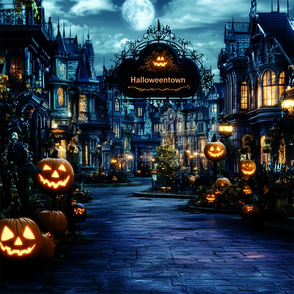Halloween Backdrop Ideen Haunted Village Laterne Backdrop GQ6-222