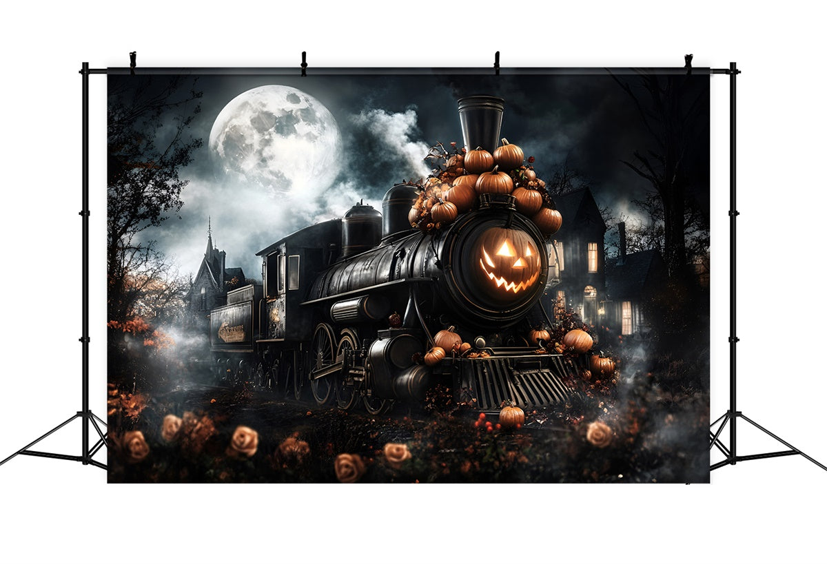 Halloween Mond Backdrop Phantom Zug Mondschein Nacht Backdrop GQ6-223