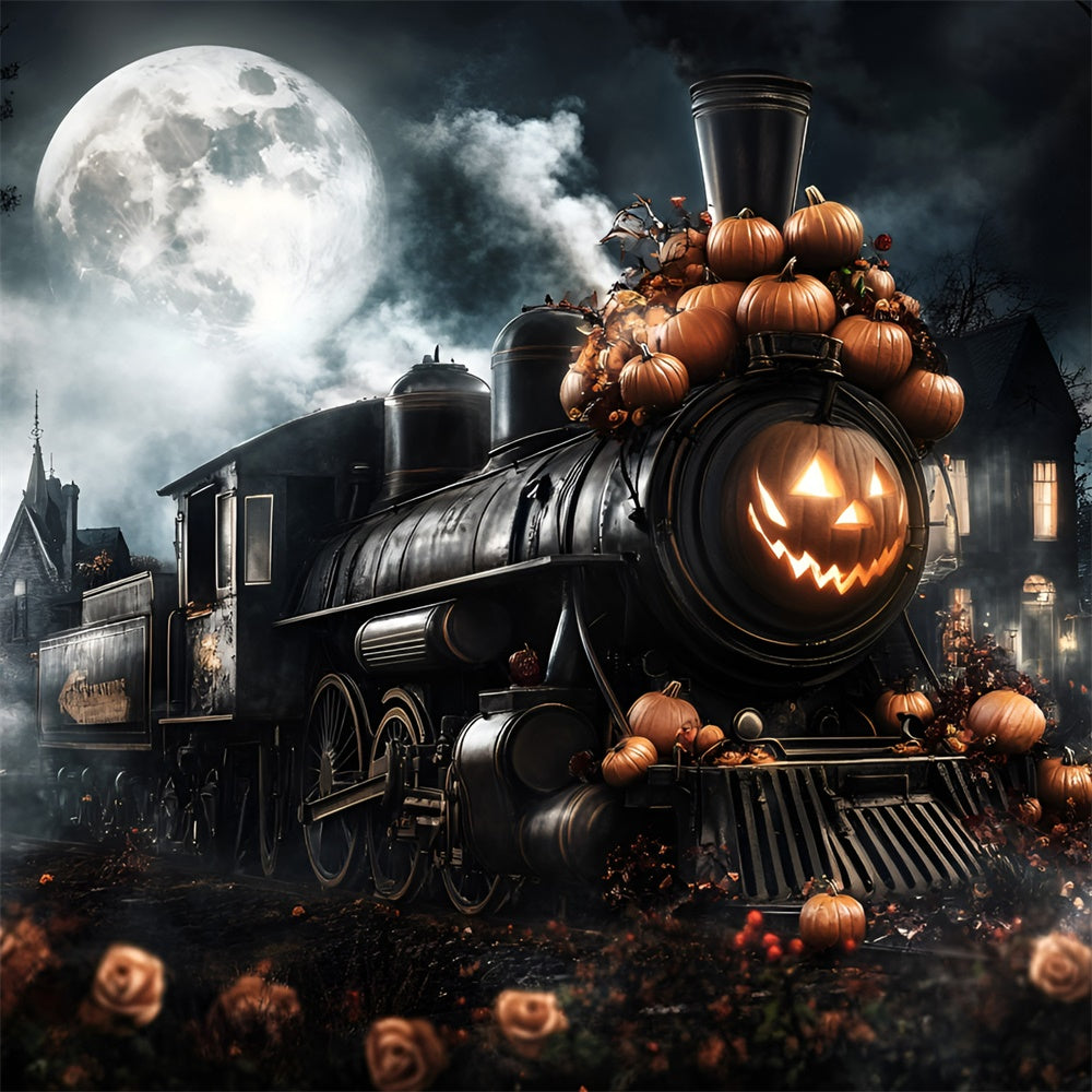 Halloween Mond Backdrop Phantom Zug Mondschein Nacht Backdrop GQ6-223