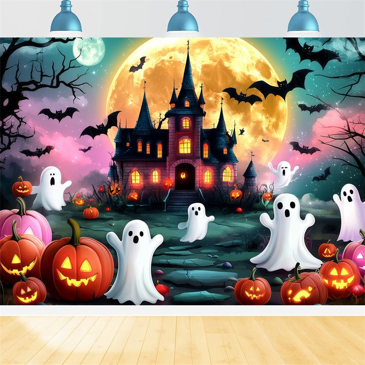 Halloween Moon Backdrop Geisterparade Spukschloss Backdrop GQ6-233