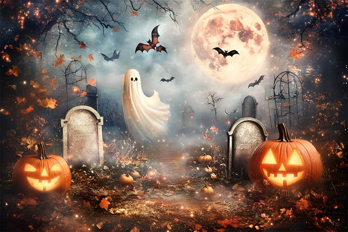 Halloween Friedhof Backdrop Vollmond Geister Grab Backdrop GQ6-235