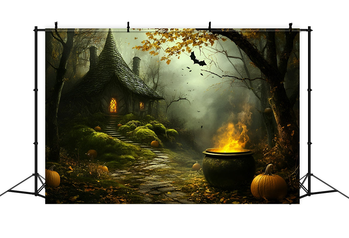 Halloween-Hintergrund für Fotos Gespensterhexen-Häuschen-Hintergrund GQ6-250