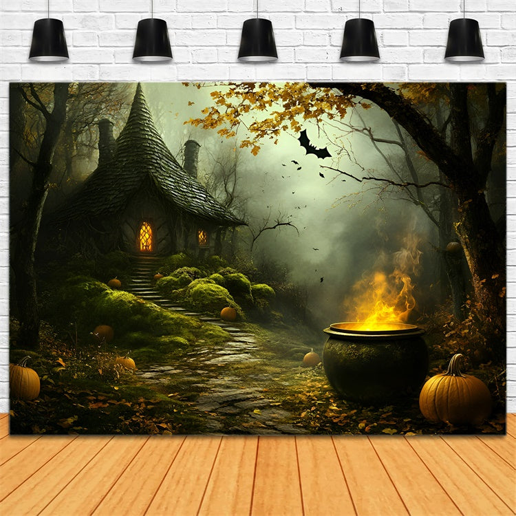 Halloween-Hintergrund für Fotos Gespensterhexen-Häuschen-Hintergrund GQ6-250