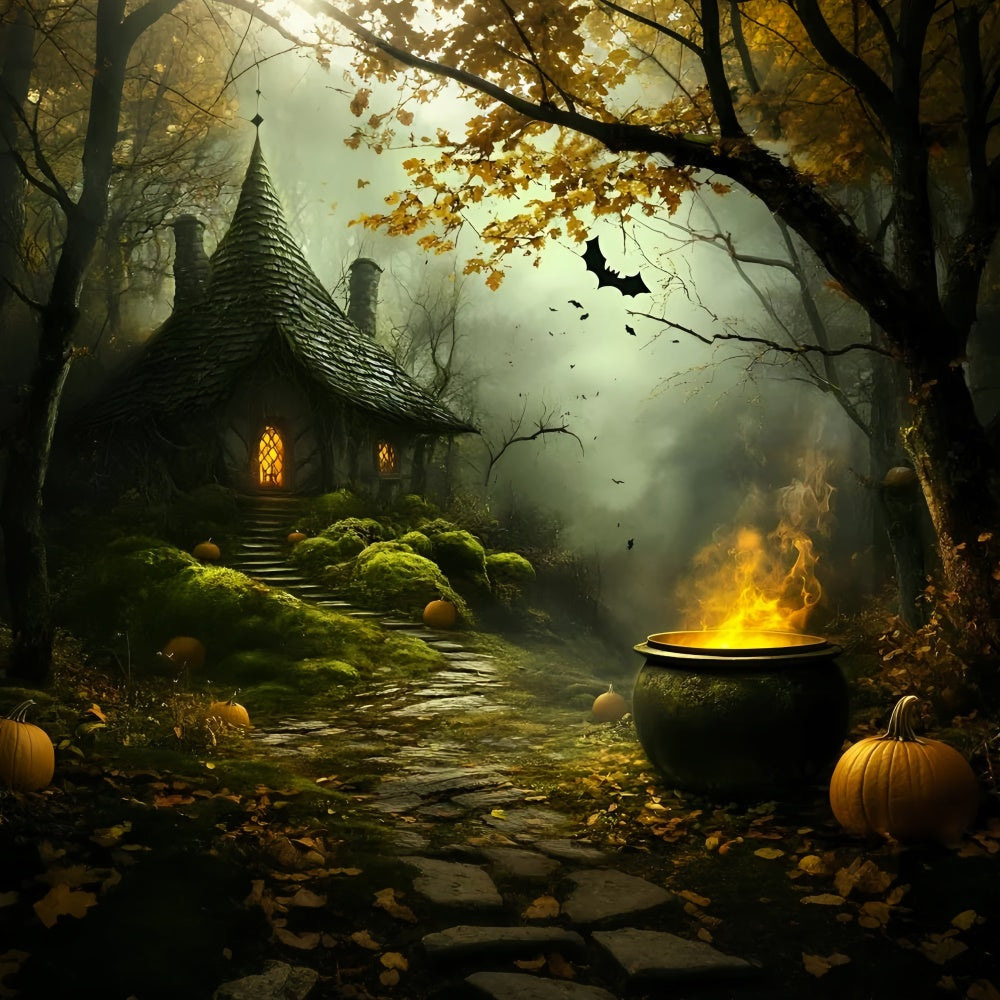 Halloween-Hintergrund für Fotos Gespensterhexen-Häuschen-Hintergrund GQ6-250