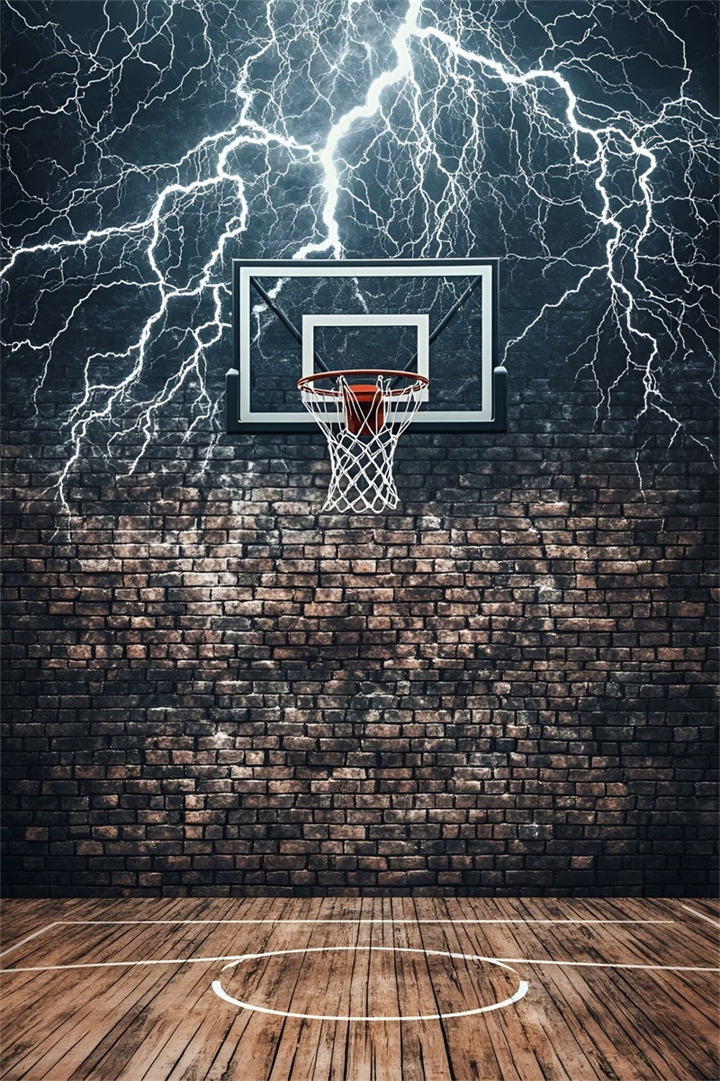 Basketball Fotohintergrund Backstein Court Thunder Hintergrund GQ6-268