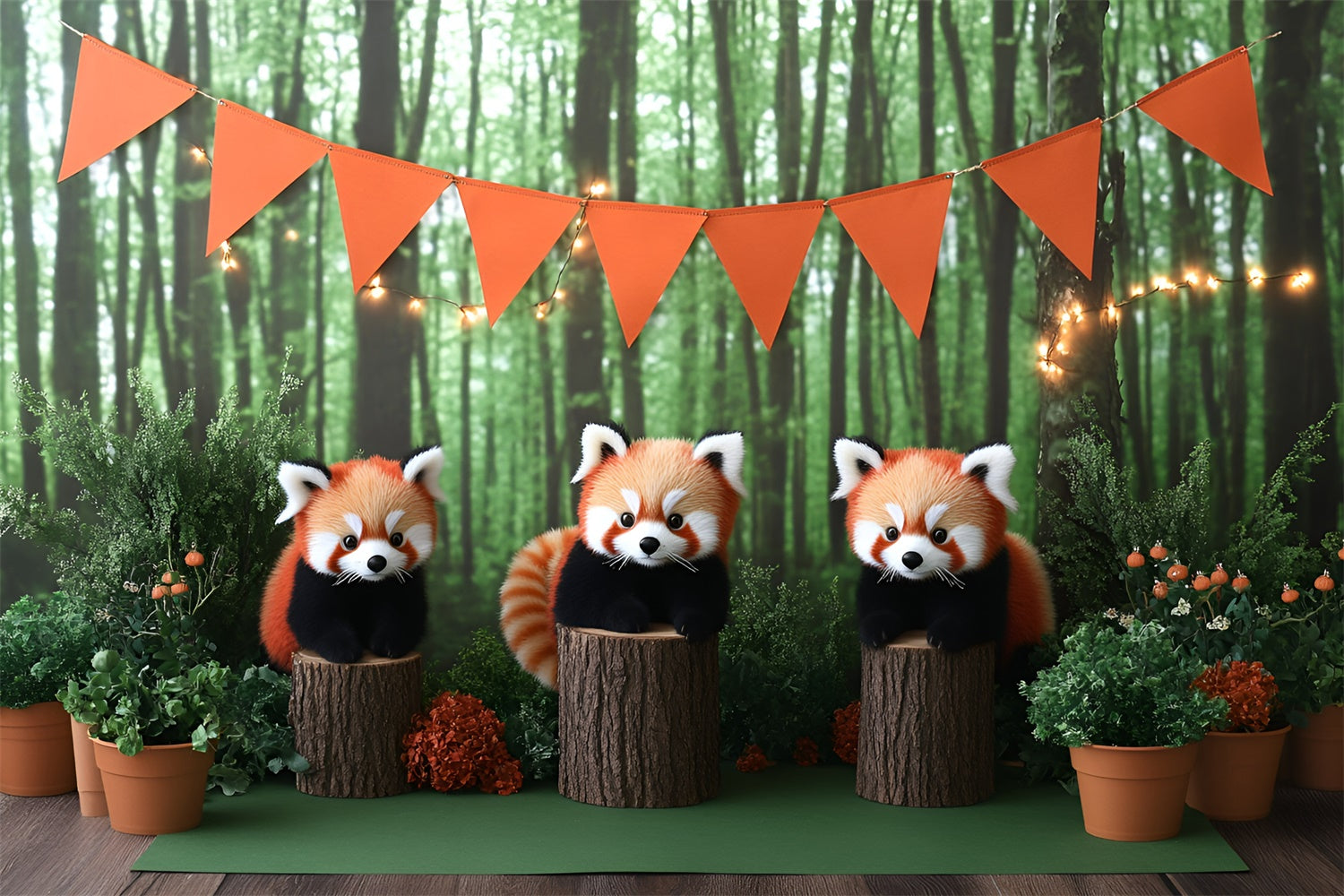 Smash Cake Backdrop Woodland Cubs Abenteuer Hintergrund GQ6-294
