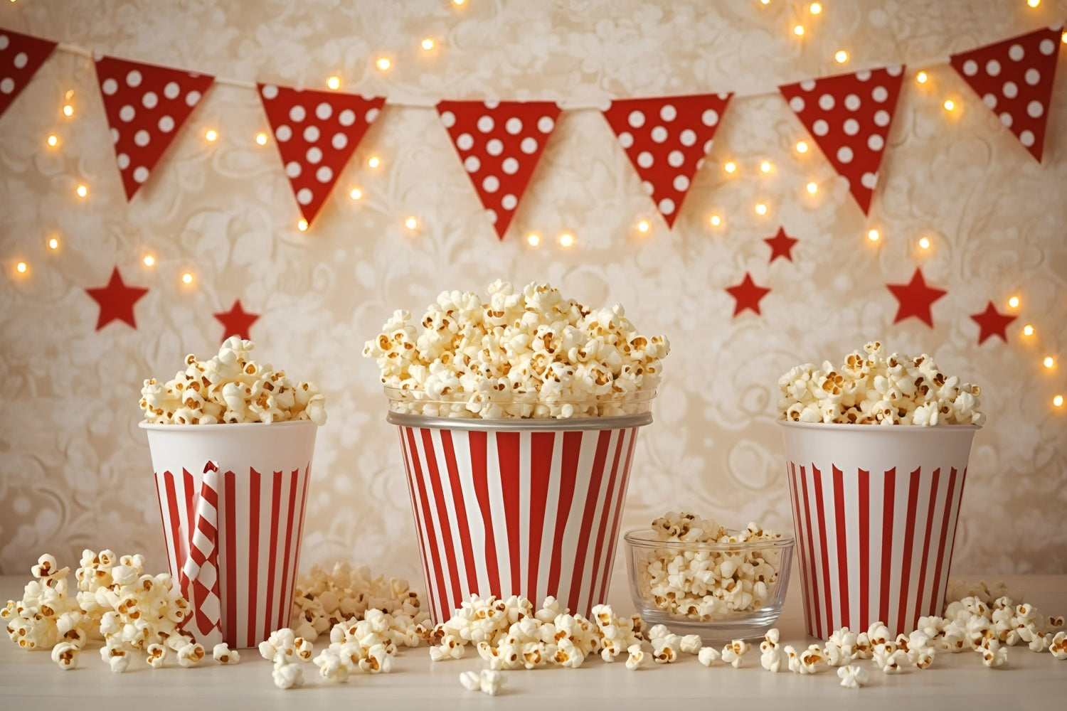 Cake Smash Backdrop Junge Vintage Popcorn Time Backdrop GQ6-300