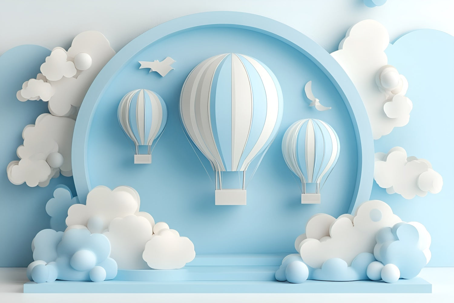 Cake Smash Backdrop Junge Himmel Reise Ballon Hintergrund GQ6-321