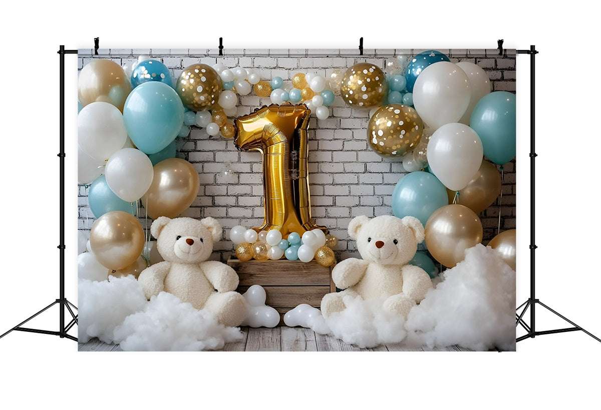 1. Geburtstag Backdrop Bären Ballon Bash Backdrop GQ6-323