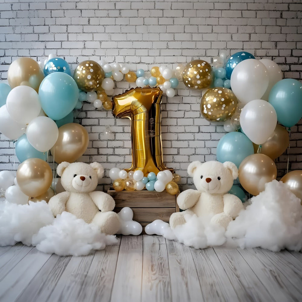 1. Geburtstag Backdrop Bären Ballon Bash Backdrop GQ6-323