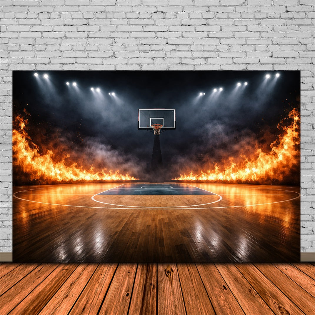 Basketball-Hintergrund für Fotografie Inferno-Stadion-Court-Sport-Hintergrund GQ61-88
