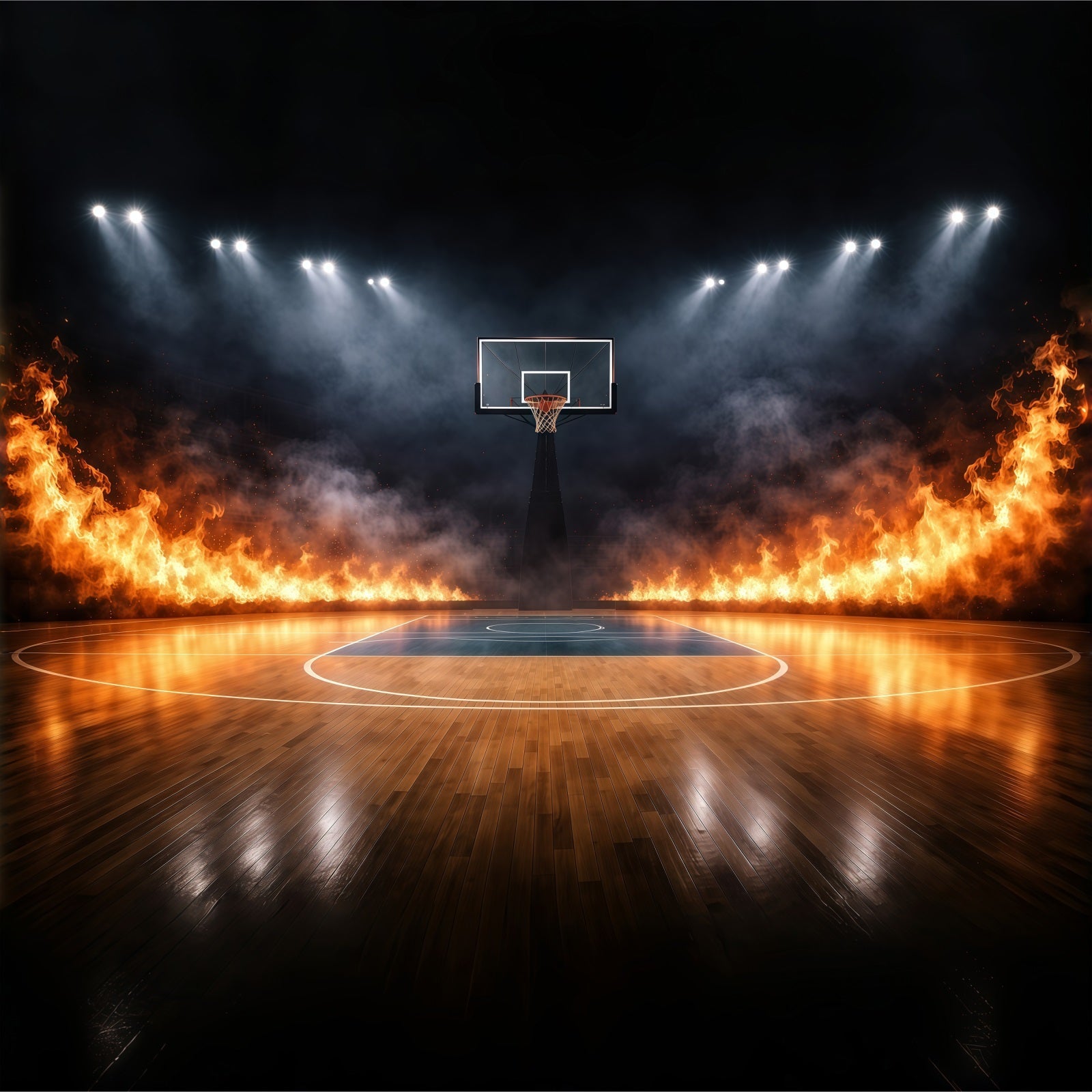 Basketball-Hintergrund für Fotografie Inferno-Stadion-Court-Sport-Hintergrund GQ61-88