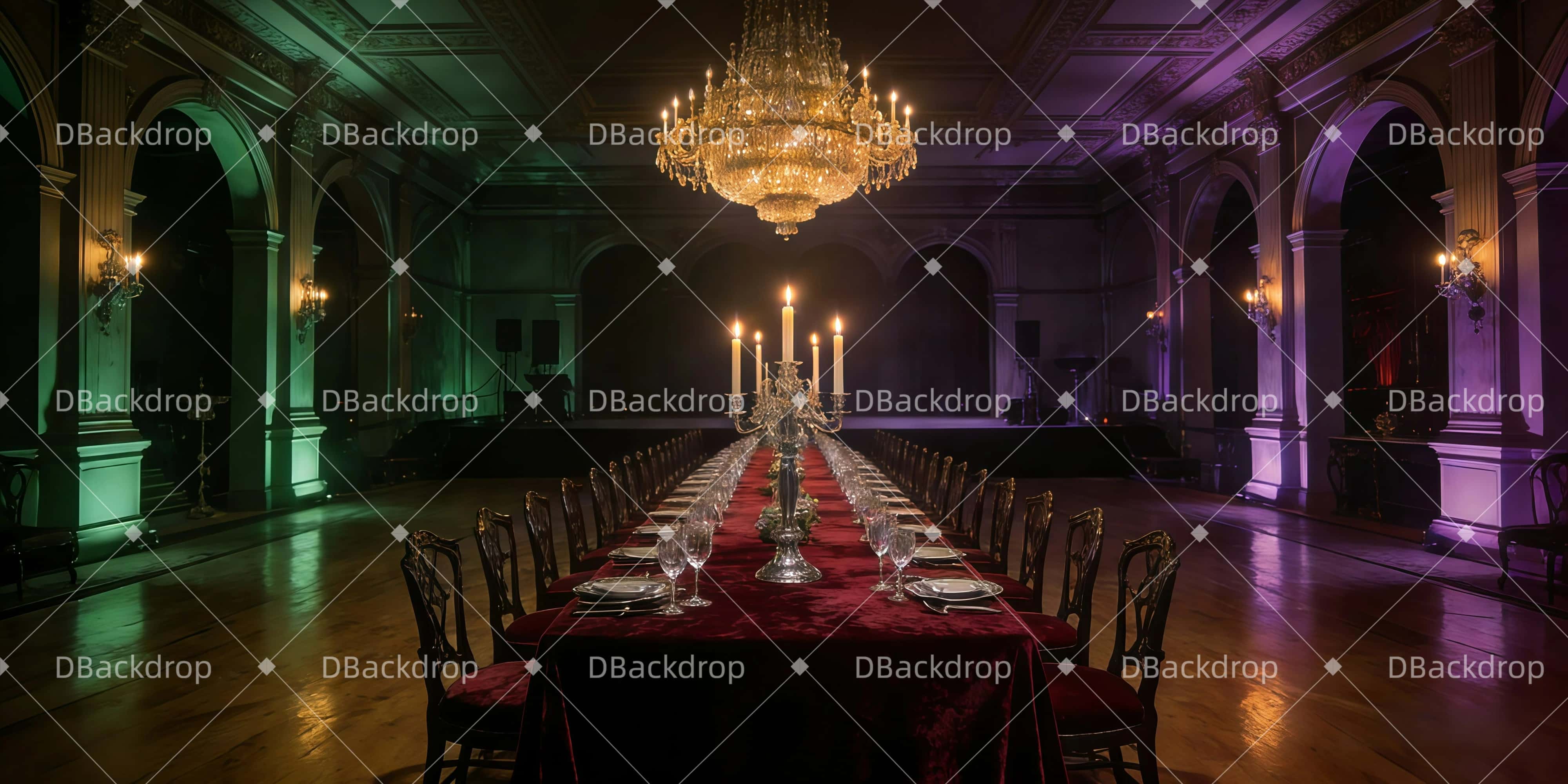 Vintage Theater Backdrop Unheimliches Abendessen Theaterbühnenbau GQ61-T7