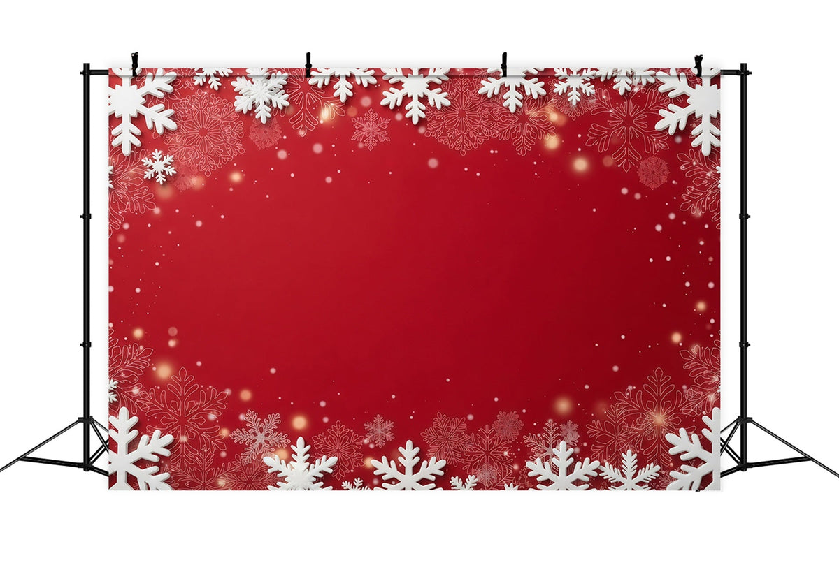 Weihnachtlicher Hintergrund Rote Schneeflocken Festlicher Rahmen GQ610-118