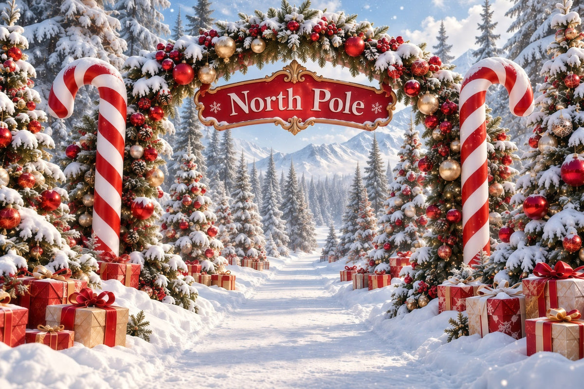 Nordpol-Fotohintergrund Zuckerstangen-Ornament-Torbogen GQ610-122