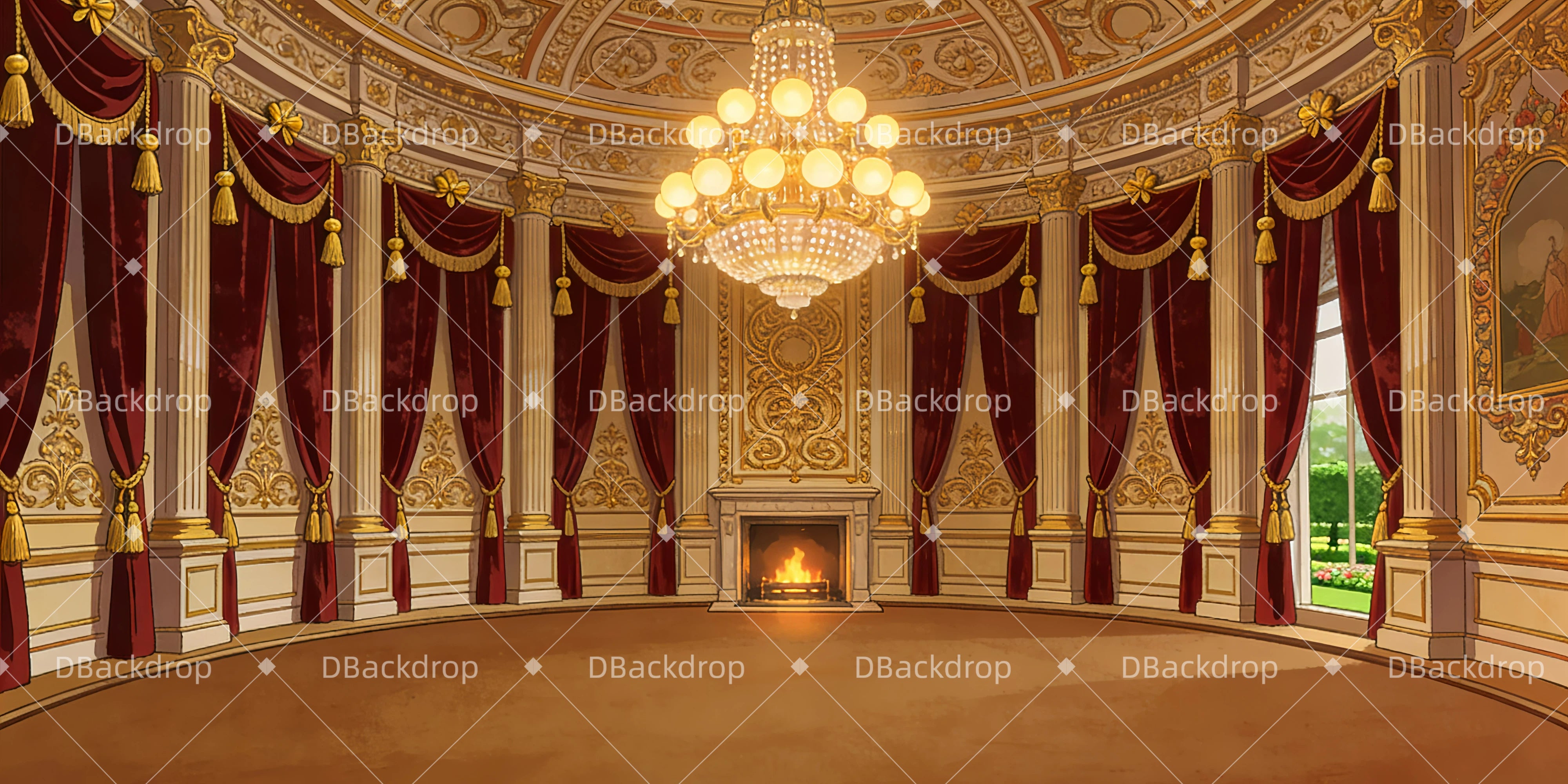 Theater Backdrops Innenraum des Palastes Theater gardinen GQ63-T30
