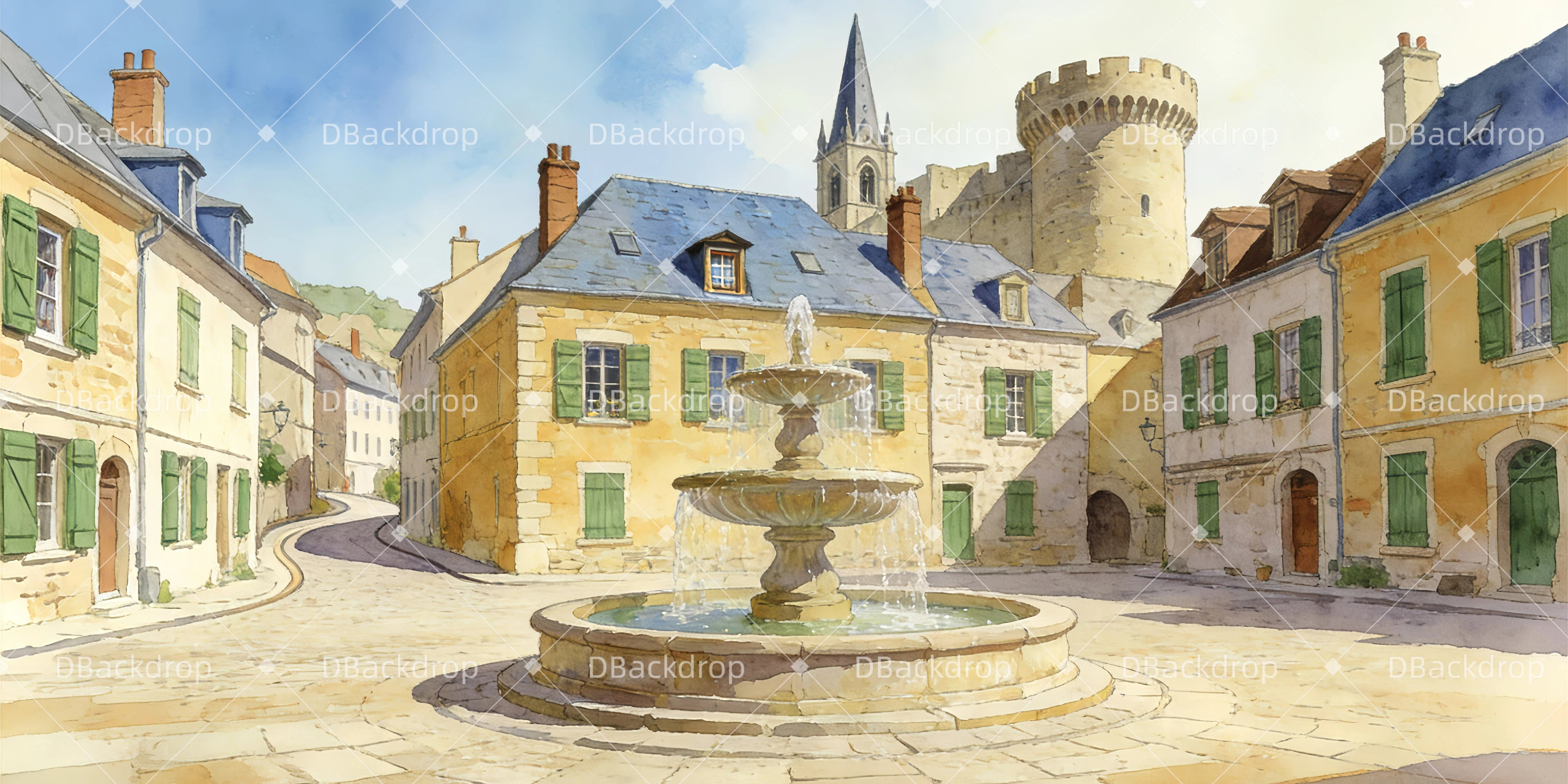 Theater Backdrops Dorfplatz Backdrops Theater GQ63-T31