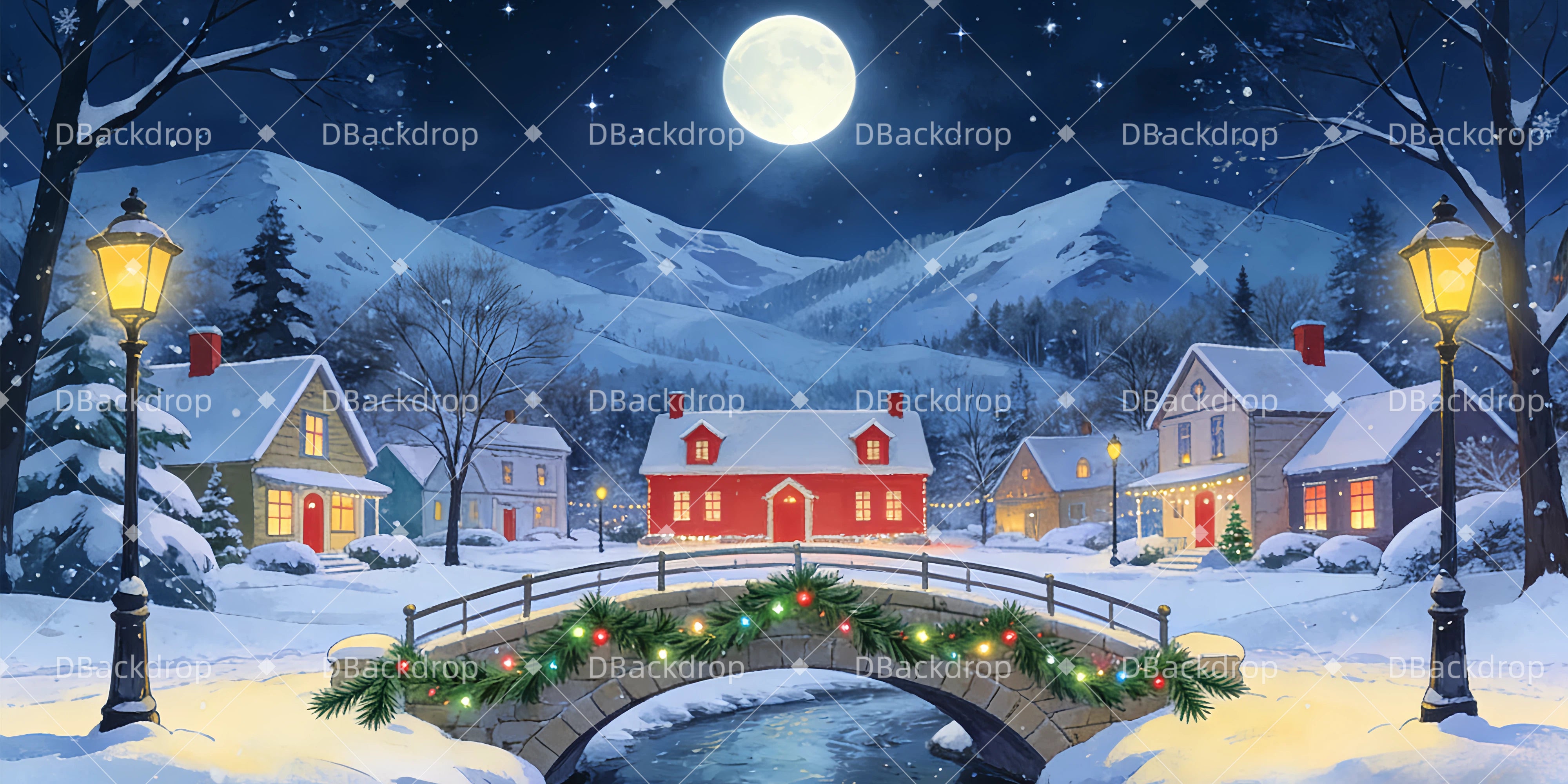 Theatervorhang Basteln Weihnachtsdorf Theaterbühnenbau GQ63-T44