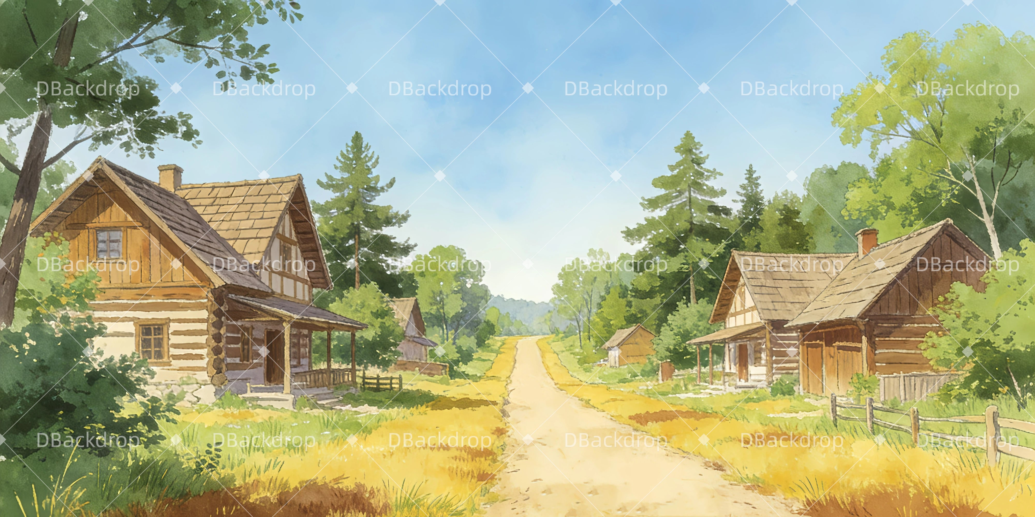 Theaterkulissen zu verkaufen: Kulisse für ländliches Dorf GQ63-T78