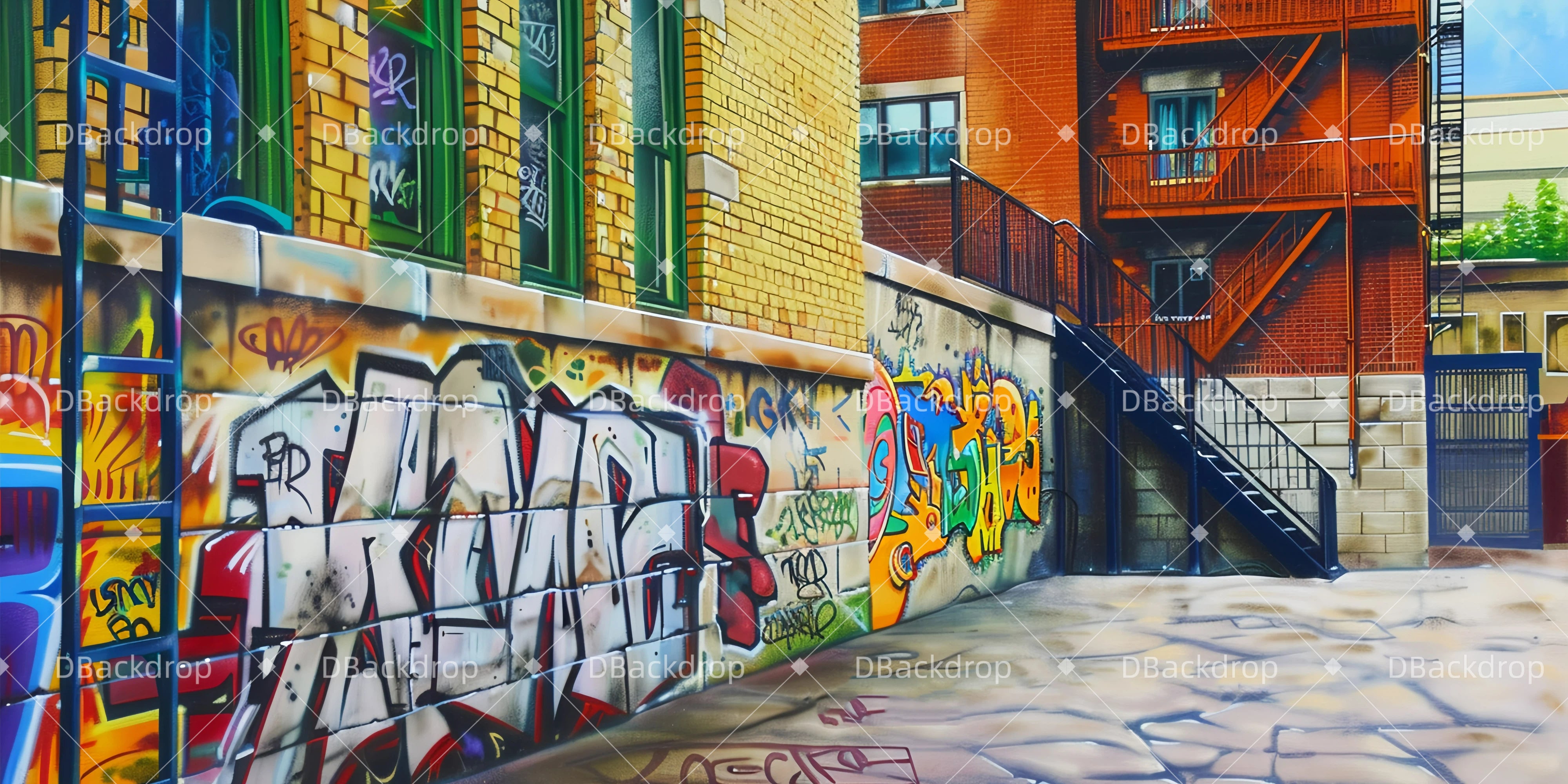 Vintage Theater Backdrop Graffiti-Wand Theaterbühnenbau GQ63-T7