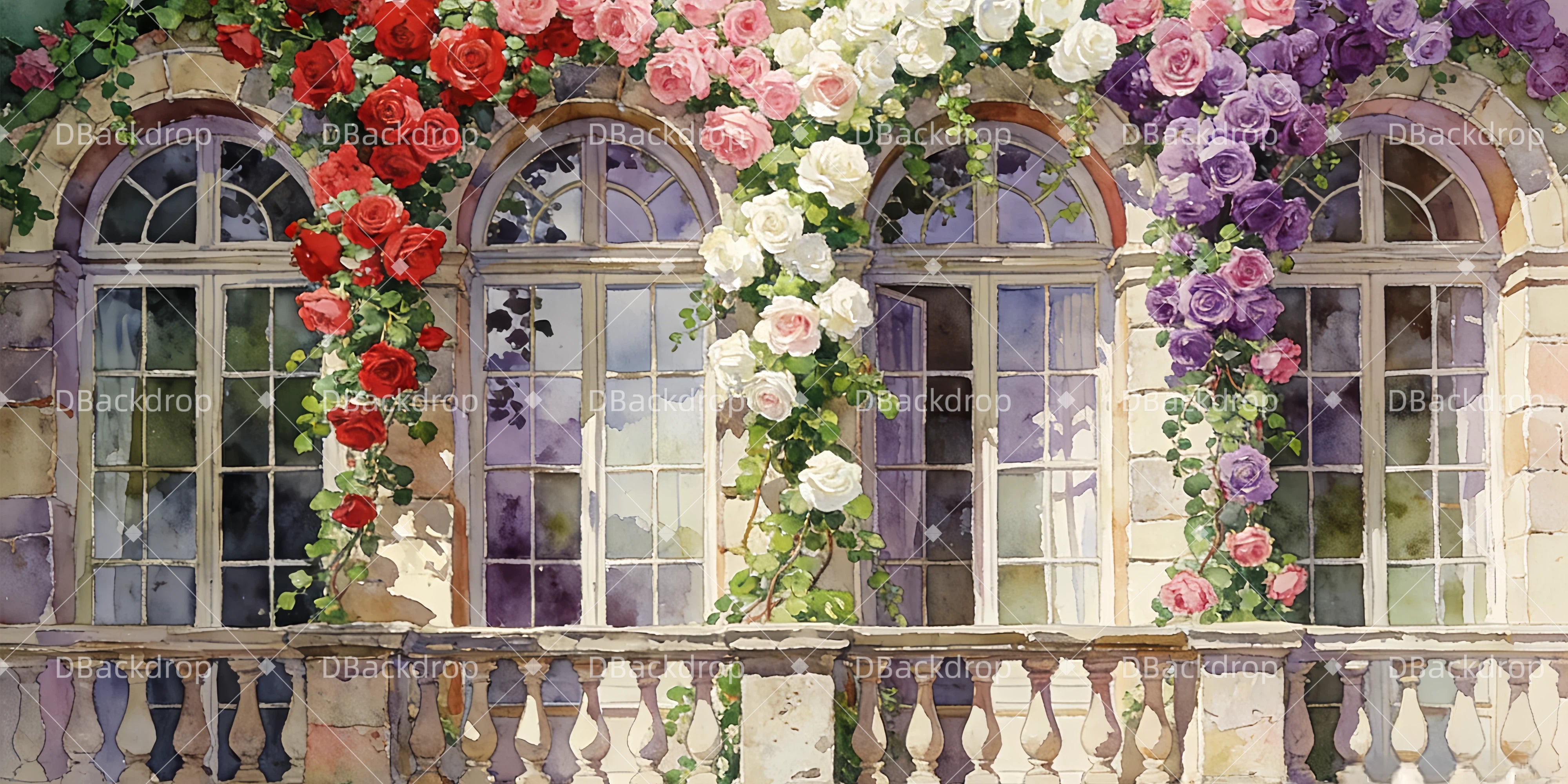 Kulisse für Tanzaufführung: Blumenterrasse – Kulissen für Schulaufführungen GQ63-T80